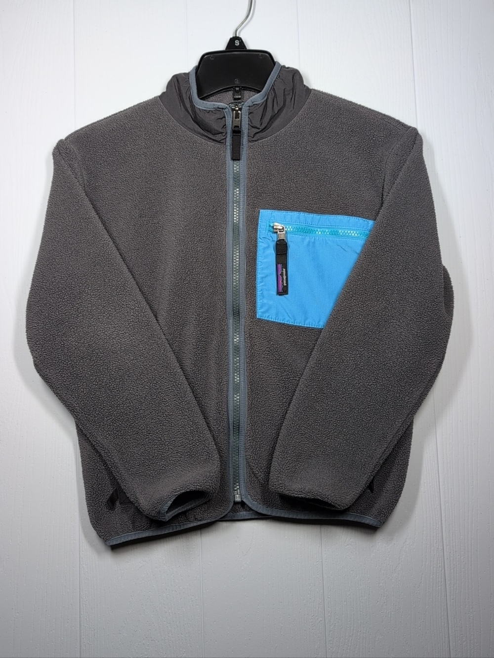 Patagonia Kids Synchilla Fleece Jacket Youth Size M (10) Gray Blue Full Zip